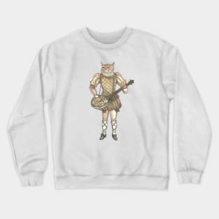 Banjo cat in correct hands Crewneck Sweatshirt